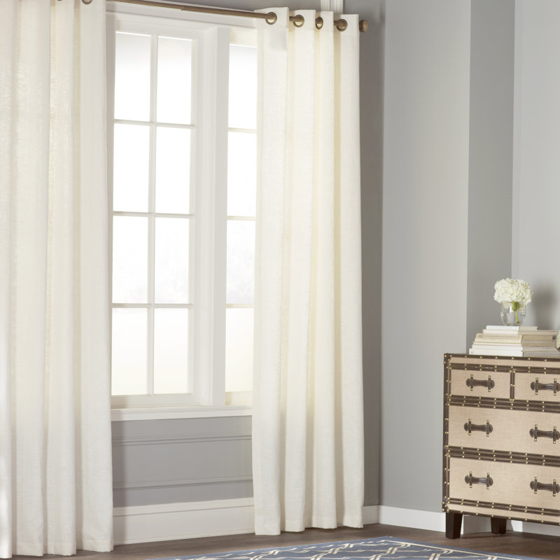 Three Posts Baremeadow Solid Sheer Grommet Single Curtain Panel